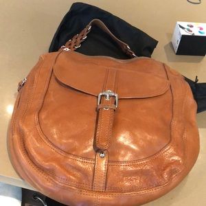 Brown leather satchel Tano